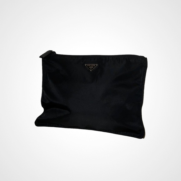 Vintage Prada Black Nylon Pouch Bag Zip - Picture 2 of 6